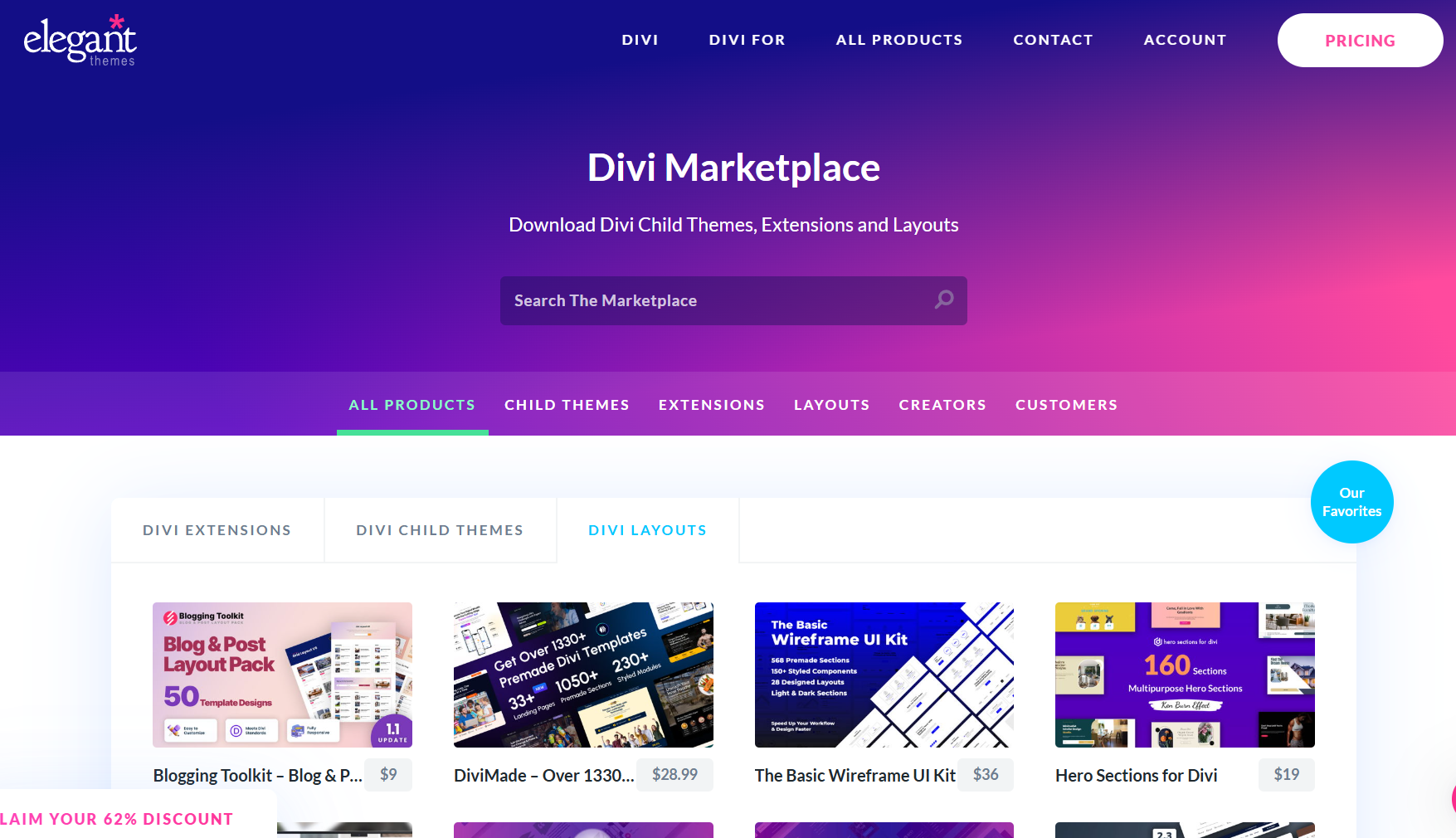 marketplace divi